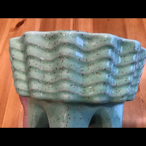 VINTAGE CALIFORNIA POTTERY MCM SPECKLED PLANTER - Picture 9 of 9
